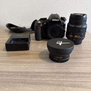 Nikon D3100 14.2MP Digital SLR Camera W/ 18-55mm Lens Wide Angle Charger Works